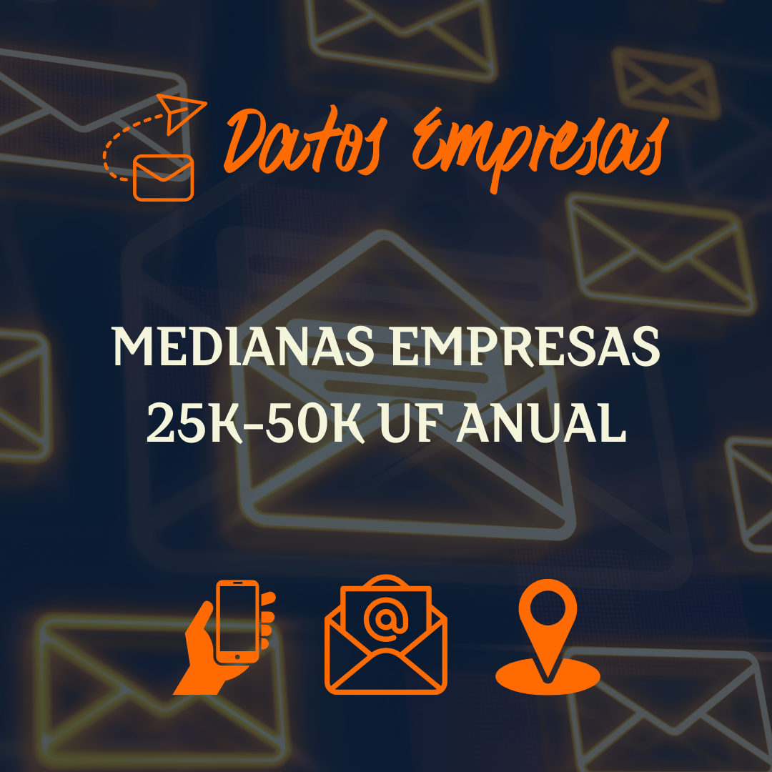 Base de Datos de Medianas Empresas en Chile (25K-50K UF) 10.000+ Empresas 2025